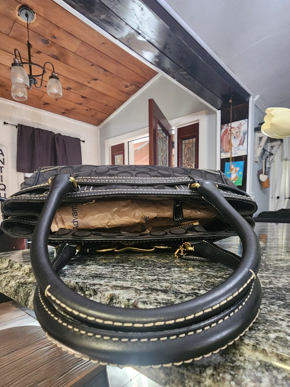 Coach Hampton Signature with Gold Horsebit Hardware & Accent Belt